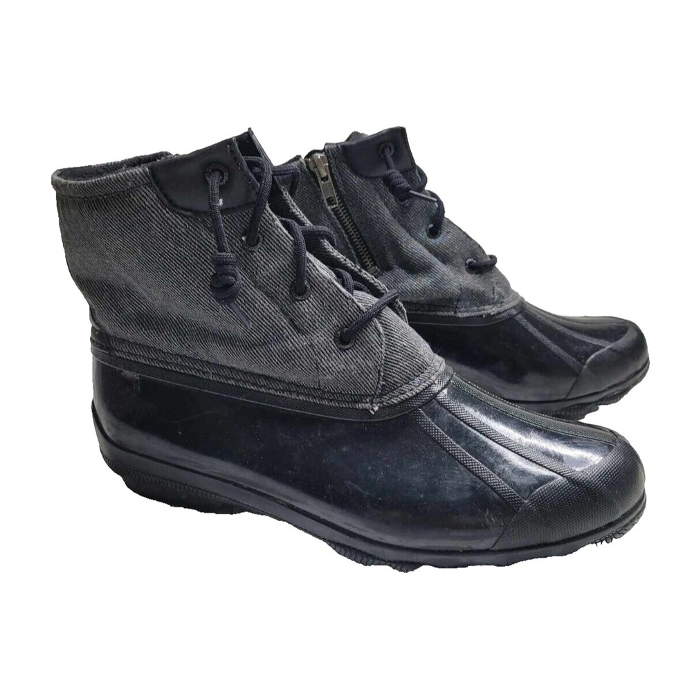 3722 Sperry Waterproof Rubber Boot Black Size 11 Women's‎